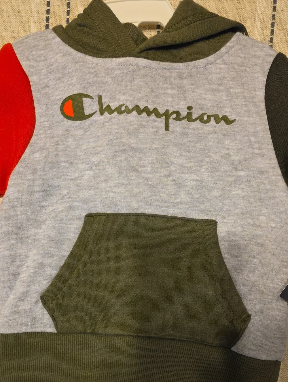 Champion Toddler Colorblock Hoodie Set - Gray/Olive/Red